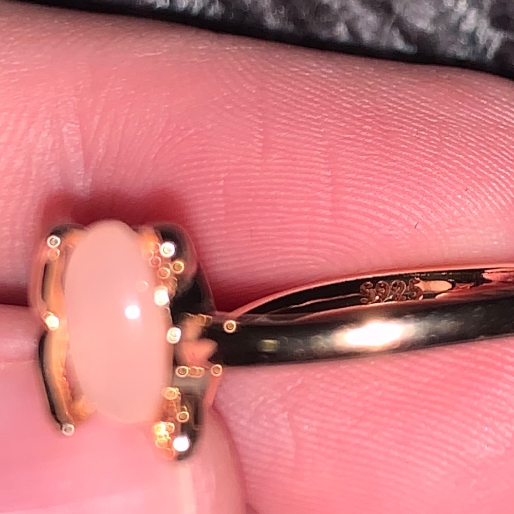 🦊 Pastel Pink Stone Fox Genuine Silver Ring 🦊 - Picture 3 of 3